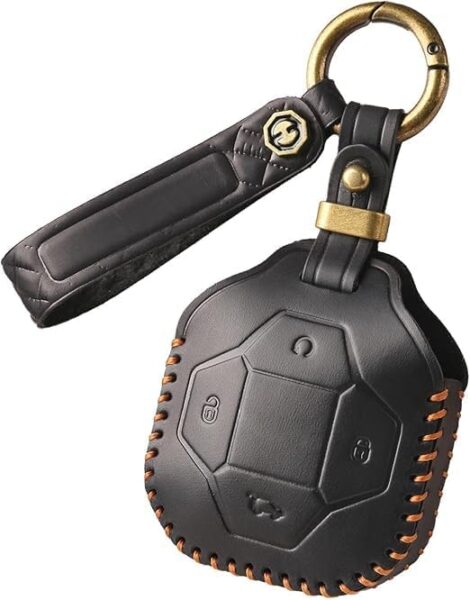 7Cylinder Genuine Leather Key Cover with Keychain Compatible with Jetour
