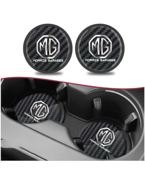 7Cylinder Silicolne Carbon Fiber 2.75 Inch Car Cup Holder Coster Compatible with MG, 2 Pcs