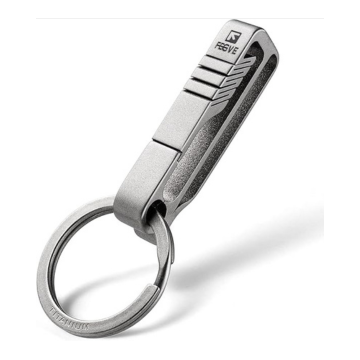 FEGVE Keychain Clip, Titanium Belt Clip Key Clip with Key Ring, Key Chain Clip Belt Key Holder Black Keychain for men