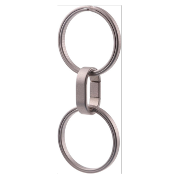 FEGVE Key Rings for Key Chains, Quick Release Key Rings, Side-Pushing Split Key Chain, Connector Keyring Carabiner for Men and Women, gray, S