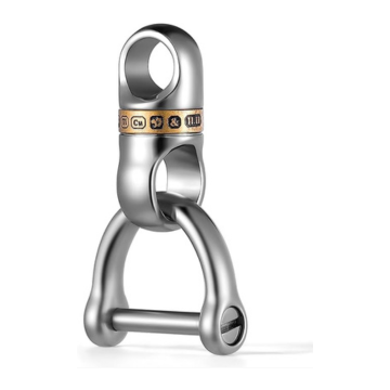 FEGVE Titanium Swivel Small Key Ring with D Ring Keychain for Car Key Fob,DIY Bag (Swivel Connector+D Ring)