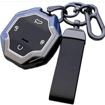 7Cylinder Zinc Alloy Silicone Shell with Leather Keychain Compatible with Jetour.