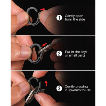 FEGVE Titanium Mini Key Chain Rings with 2 Stainless Steel Spilt Rings for Home Keys Bag Pendant - Image 2