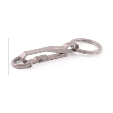 FEGVE Key Ring Bag Clip, Key Holder with Removable Key Ring, Titanium Quick Release Key Ring Clip with D-Ring for Men Women