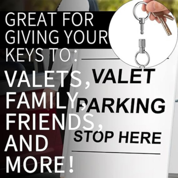 FEGVE Titanium Quick Release Swivel Keychain, Pull Apart Detachable Keychain Heavy Duty Car Key Holder with 4 Stainless Steel Key Rings-2pcs - Image 2