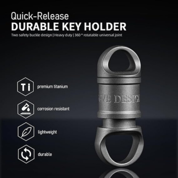 FEGVE Quick Release Keychain with 2 Key Rings Titanium, Detachable Pull Apart Keychain Heavy Duty Carabiner Key Chain for Men and Women - Image 2