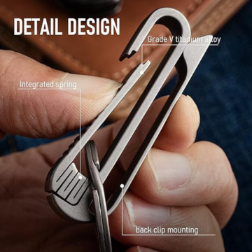 FEGVE Titanium Duty Belt Key Holders, Quick Release Keychain with Keyring for Keys,Gifts for Men Dad - Image 6