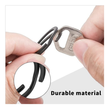 FEGVE Titanium Key Rings Split Rings 4 Packs, for Home Car Keys Organization, Sandblasted (Black - 25mm/1 inch) - Image 3