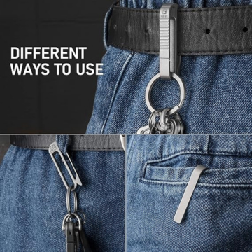 FEGVE Titanium Duty Belt Key Holders, Quick Release Keychain with Keyring for Keys,Gifts for Men Dad - Image 5