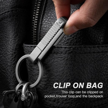 FEGVE Titanium Duty Belt Key Holders, Quick Release Keychain with Keyring for Keys,Gifts for Men Dad - Image 4