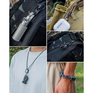 FEGVE Titanium Mini Key Chain Rings with 2 Stainless Steel Spilt Rings for Home Keys Bag Pendant - Image 5