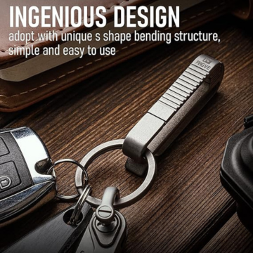 FEGVE Titanium Duty Belt Key Holders, Quick Release Keychain with Keyring for Keys,Gifts for Men Dad - Image 3