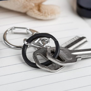 FEGVE Titanium Key Rings Split Rings 4 Packs, for Home Car Keys Organization, Sandblasted (Black - 25mm/1 inch) - Image 6