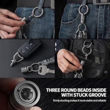 FEGVE Quick Release Keychain with 2 Key Rings Titanium, Detachable Pull Apart Keychain Heavy Duty Carabiner Key Chain for Men and Women - Image 6