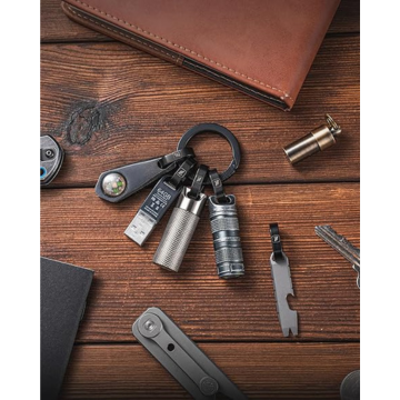 FEGVE Titanium Mini Key Chain Rings with 2 Stainless Steel Spilt Rings for Home Keys Bag Pendant - Image 6