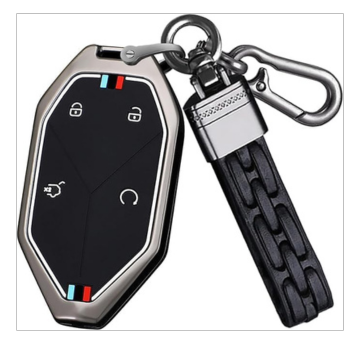 7Cylinder Premium Metal Silicone Shell with Leather Keychain Compatible with BYD