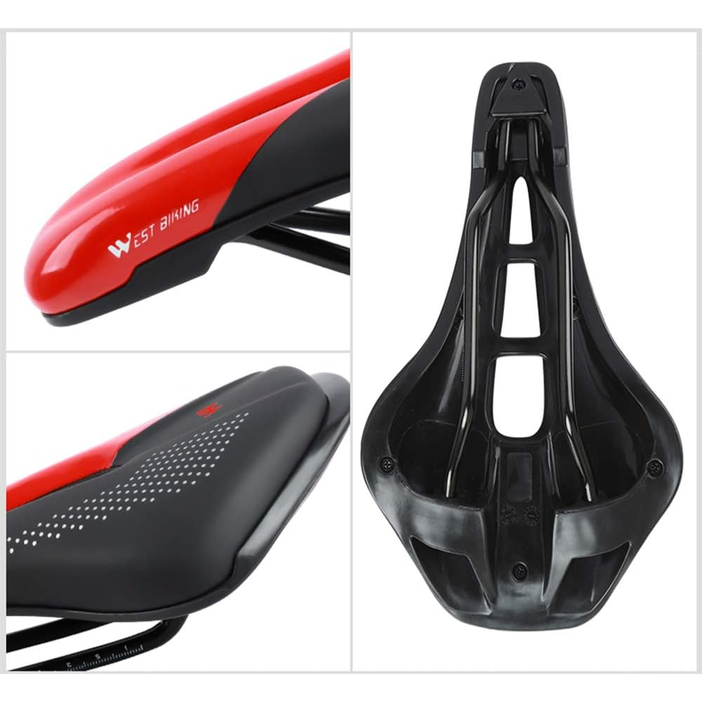 West Biking Memory Foam Padded Bicycle Saddle - White - Image 9