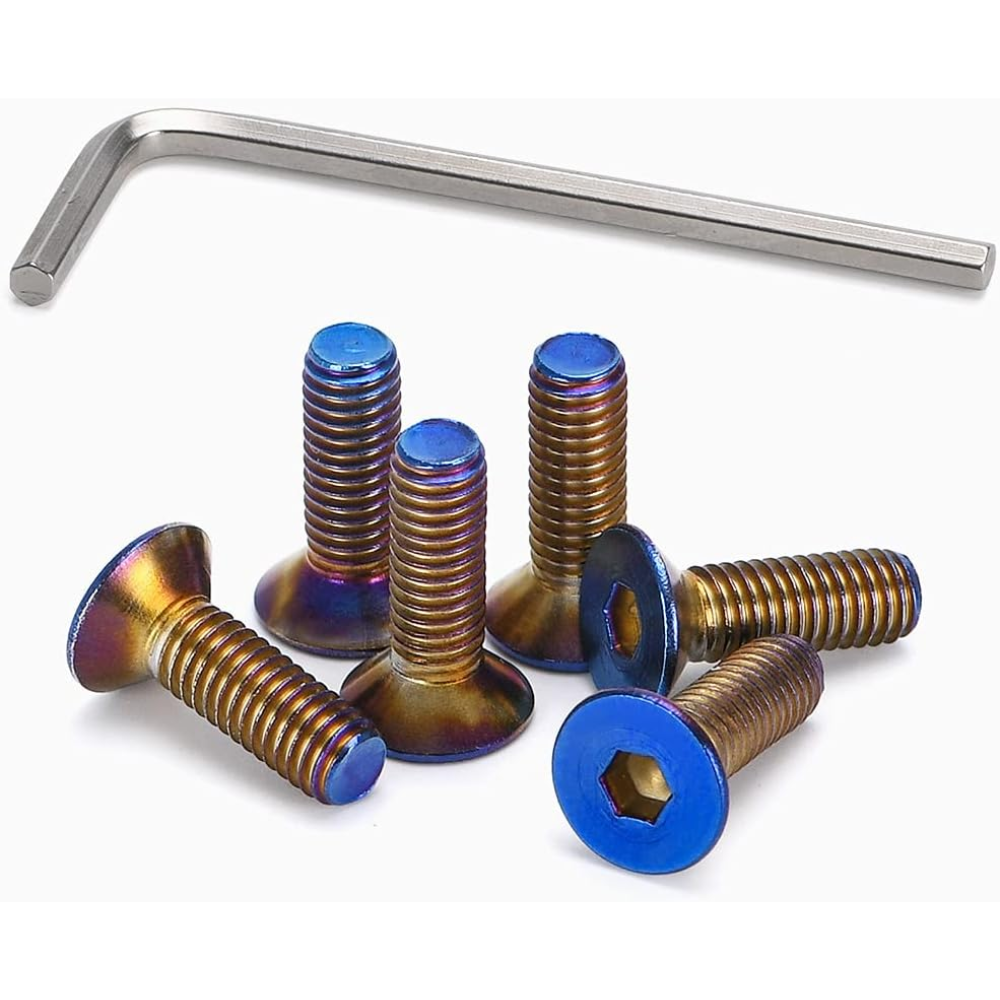 PQY 6-Piece Tapered Steering Wheel Bolts – M5×0.8 × 15mm – Burnt Titanium Finish - Image 5