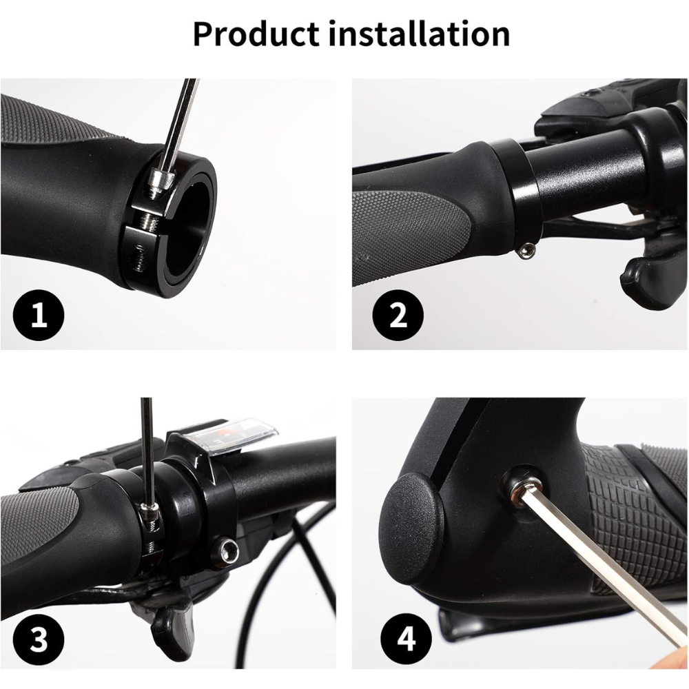 West Biking Ergonomic Bicycle Handlebar Grips with Gecko Bionic Palm Print - Black & Grey - Image 8