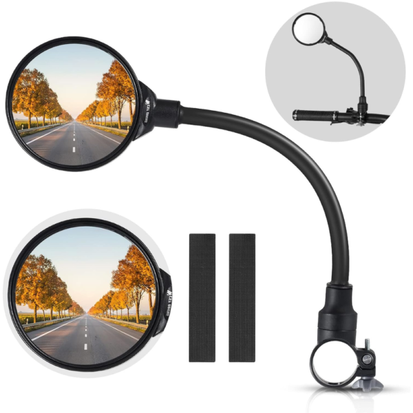 West Biking Adjustable Rotatable Wide Angle Convex Bike Mirror - Black, 1 Pc