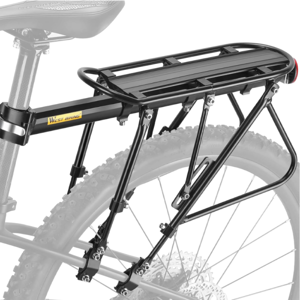 West Biking Aluminum Alloy Adjustable Bicycle Cargo Rack - Black, 110 LB Capacity