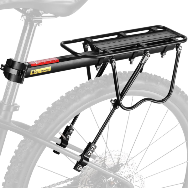 West Biking Aluminum Alloy Adjustable Bicycle Cargo Rack - Black, 110 LB Capacity