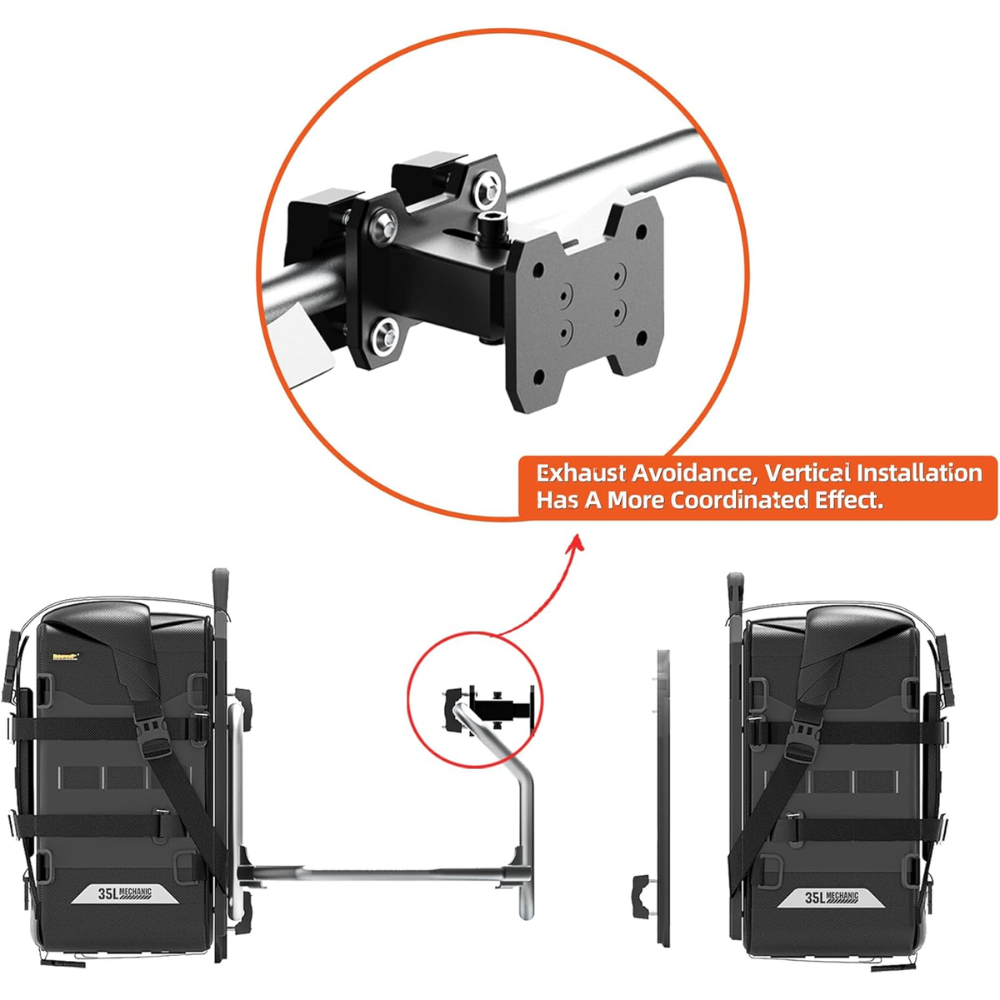 Rhinowalk Motorcycle Saddle Bag Extender - Black - Image 2