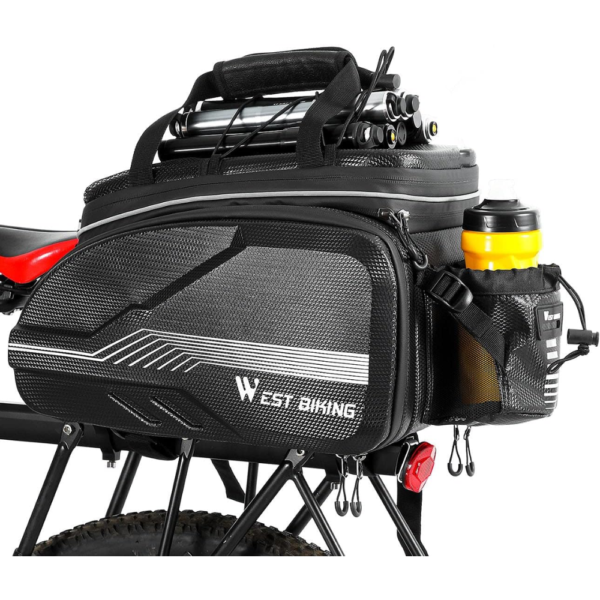 West Biking High-Capacity Bike Rear Pannier Bag with Expandable Panniers - Black, 25-45 Liter