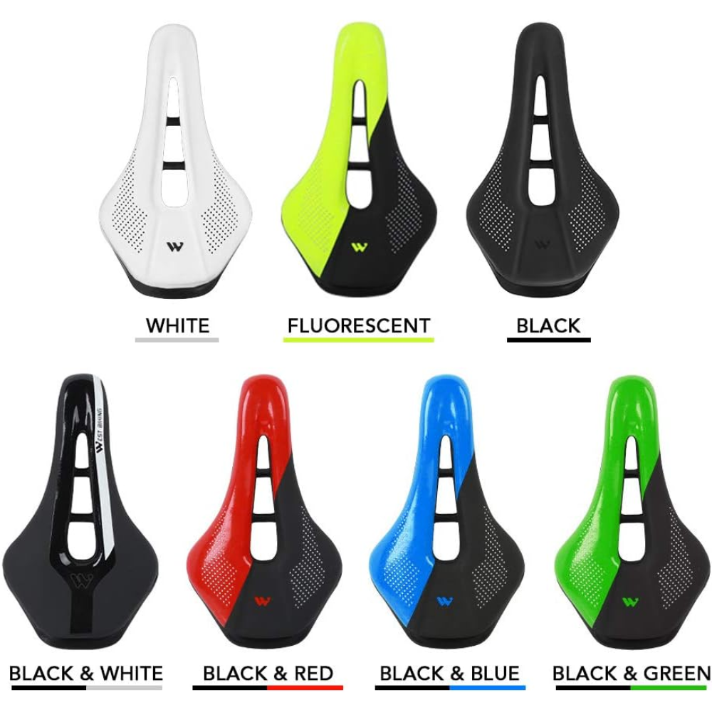 West Biking Memory Foam Padded Bicycle Saddle - White - Image 6