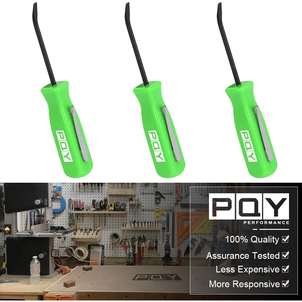 PQY 3-Piece Mini Pocket Pry Bar Set – 4.5" Length, Green - Image 2