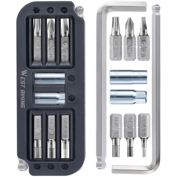 West Biking Professional Compact Bike Multi-Tool Set - 8 Pcs
