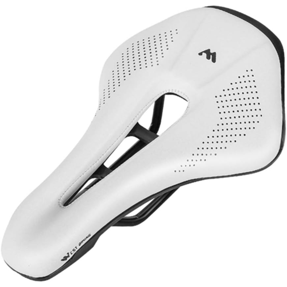 West Biking Memory Foam Padded Bicycle Saddle - White