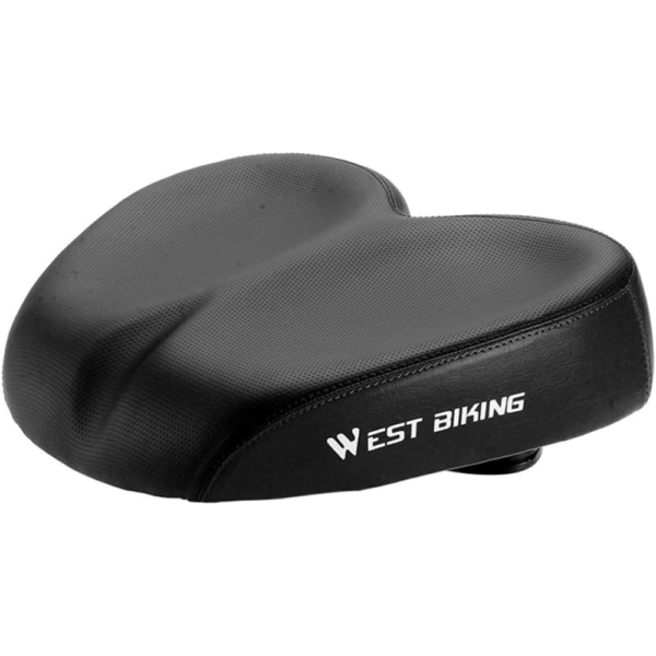 West Biking Sponge Padded Oversized Bicycle Saddle - Black
