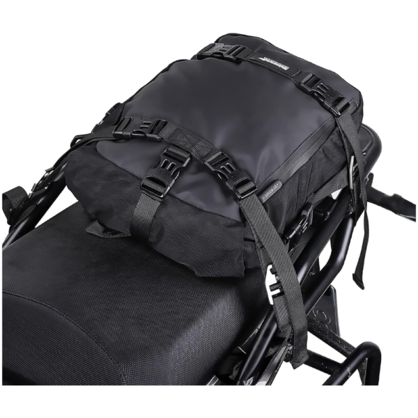 Rhinowalk Multifunctional Waterproof Motorcycle Rear Rack Trunk & Seat Bag – Black, 10 Liter