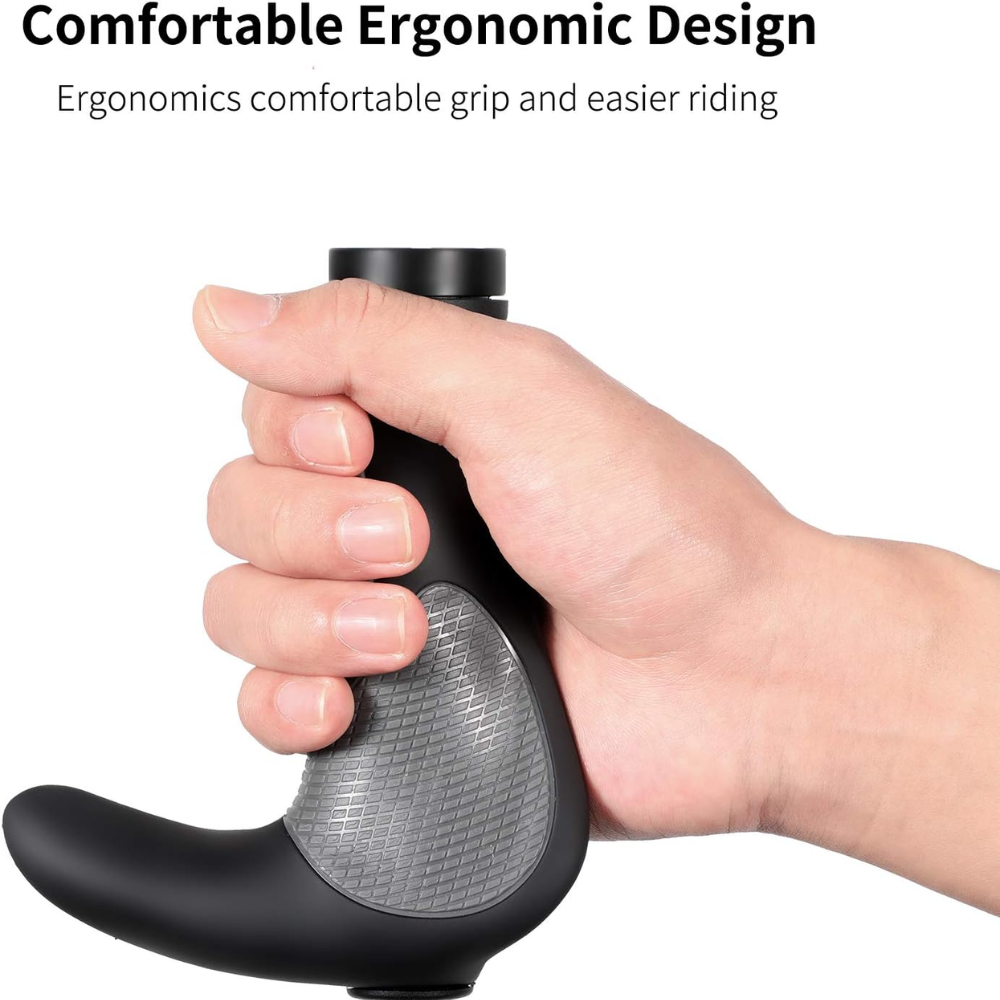 West Biking Ergonomic Bicycle Handlebar Grips with Gecko Bionic Palm Print - Black & Grey - Image 5