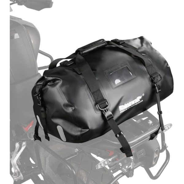 Rhinowalk Waterproof Motorcycle Tail Bag - Black, 45 Liter