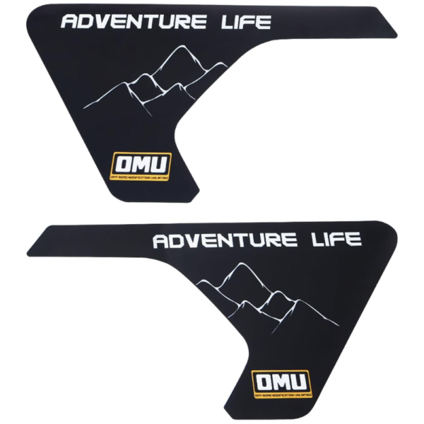 OMU Vinyl Mountain Fender Vent Decals Compatible with 2018-2024 Jeep Wrangler JL & Gladiator JT - Matte Black