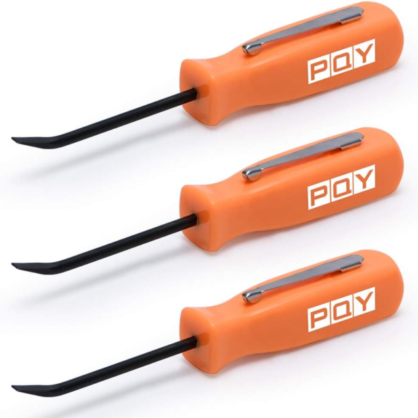 PQY 3-Piece Mini Pocket Pry Bar Set – 4.5" Length – Orange