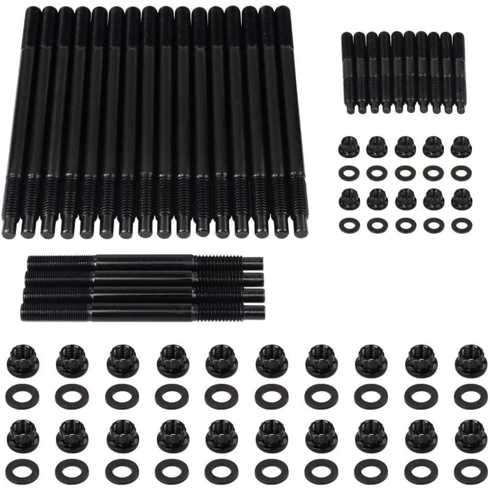 PQY 12-Point Cylinder Head Stud & Nut Kit – For 97–03 Chevy LS1/LS6/LQ9 (4.8L–6.0L) – Black