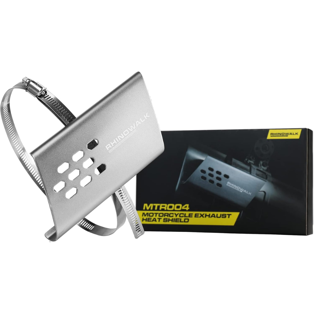 Rhinowalk Universal Silver Motorcycle Exhaust Heat Shield - Image 6
