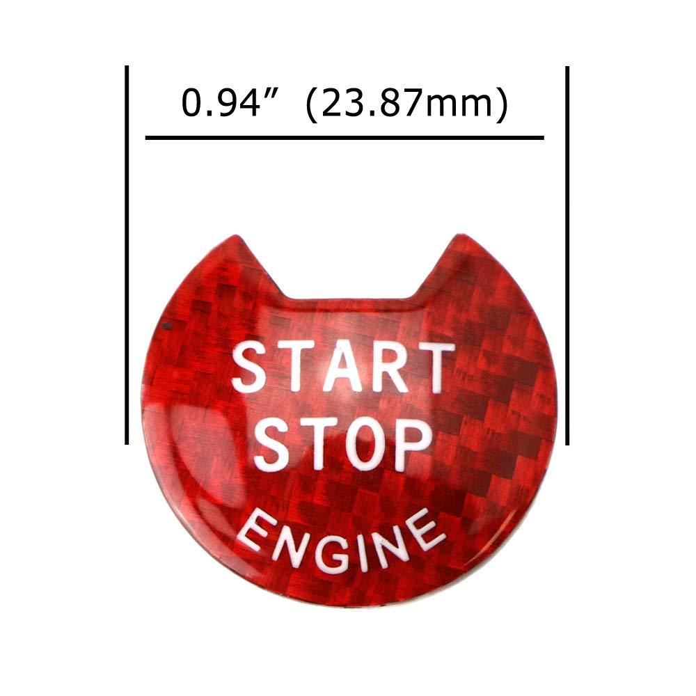 7Cylinder Gloss Red Carbon Fiber Engine Start Stop Button Cover – For Nissan & Infiniti – Red - Image 9