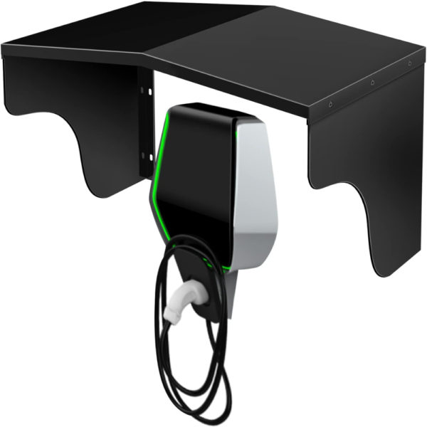 7Cylinder EV Charging Station Protective Roof – Stainless Steel Weatherproof Cover – Black