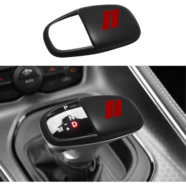 7Cylinder Gear Shift Knob Head Cover – For Dodge Charger/Challenger/Durango – Matte Black/Red