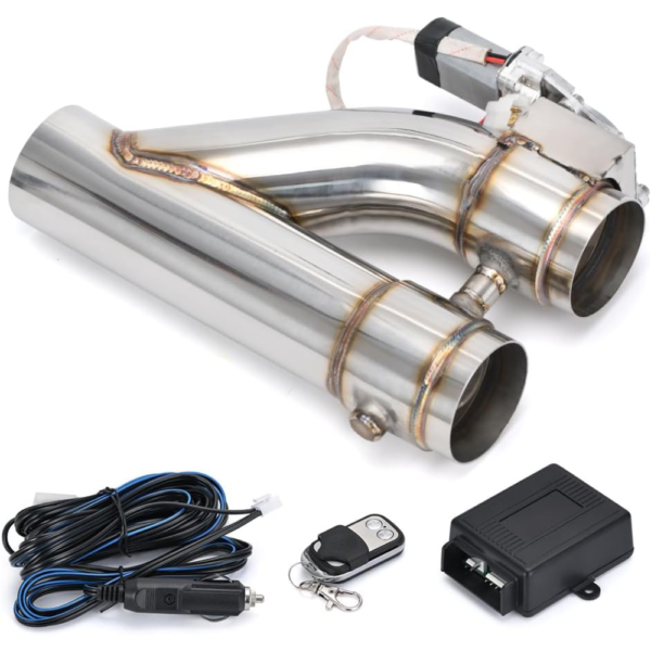 PQY Universal 3-Inch Silver Stainless Steel Exhaust Pipe Kit