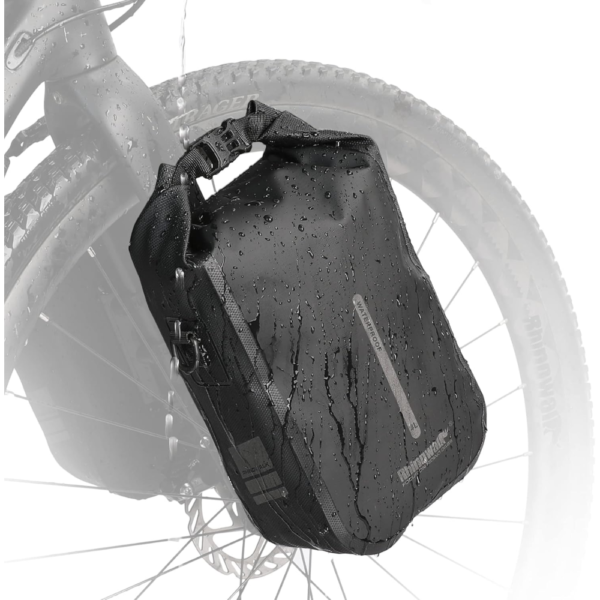 Rhinowalk 4L Waterproof Bicycle Front Fork Pannier Bag – Black