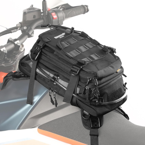 Rhinowalk Motorcycle Tank Bag with Molle System & Water Bag – Black
