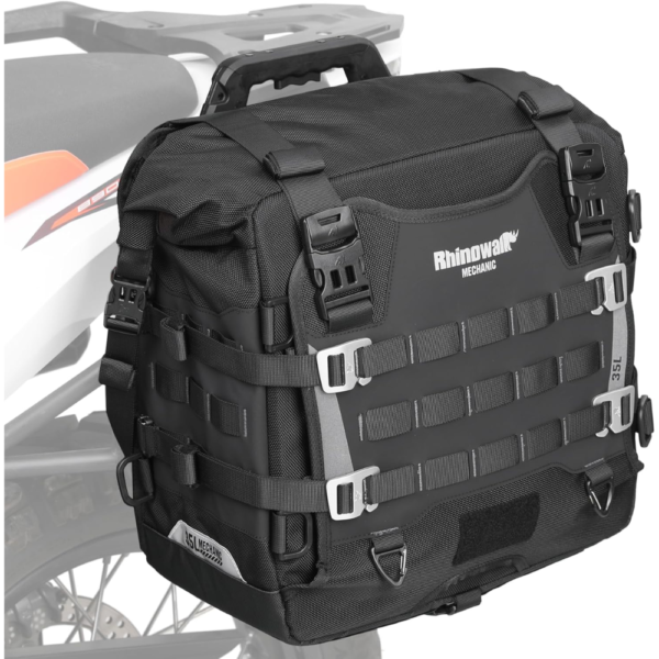 Rhinowalk 35L Waterproof Quick Release Motorcycle Side Bag – Black