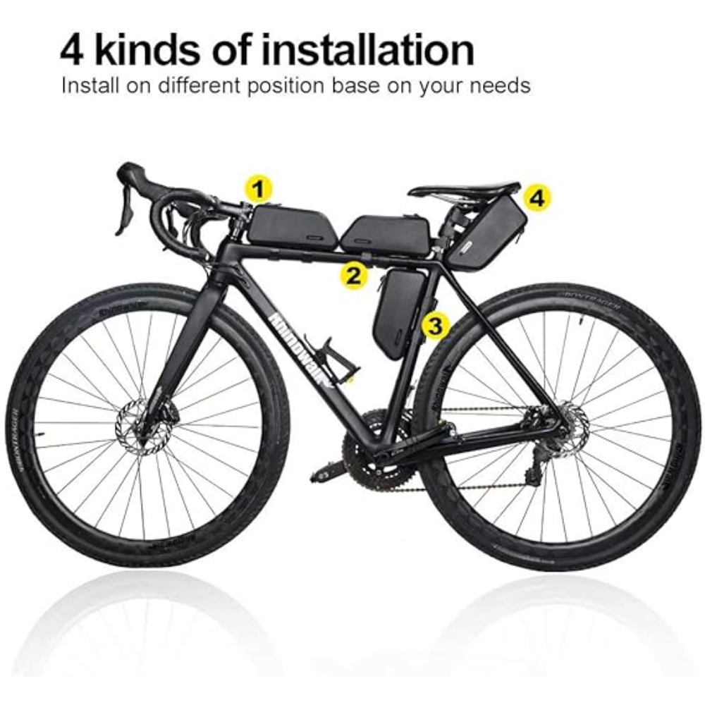 Rhinowalk 1.5L Waterproof Bike Frame Bag – Black - Image 6