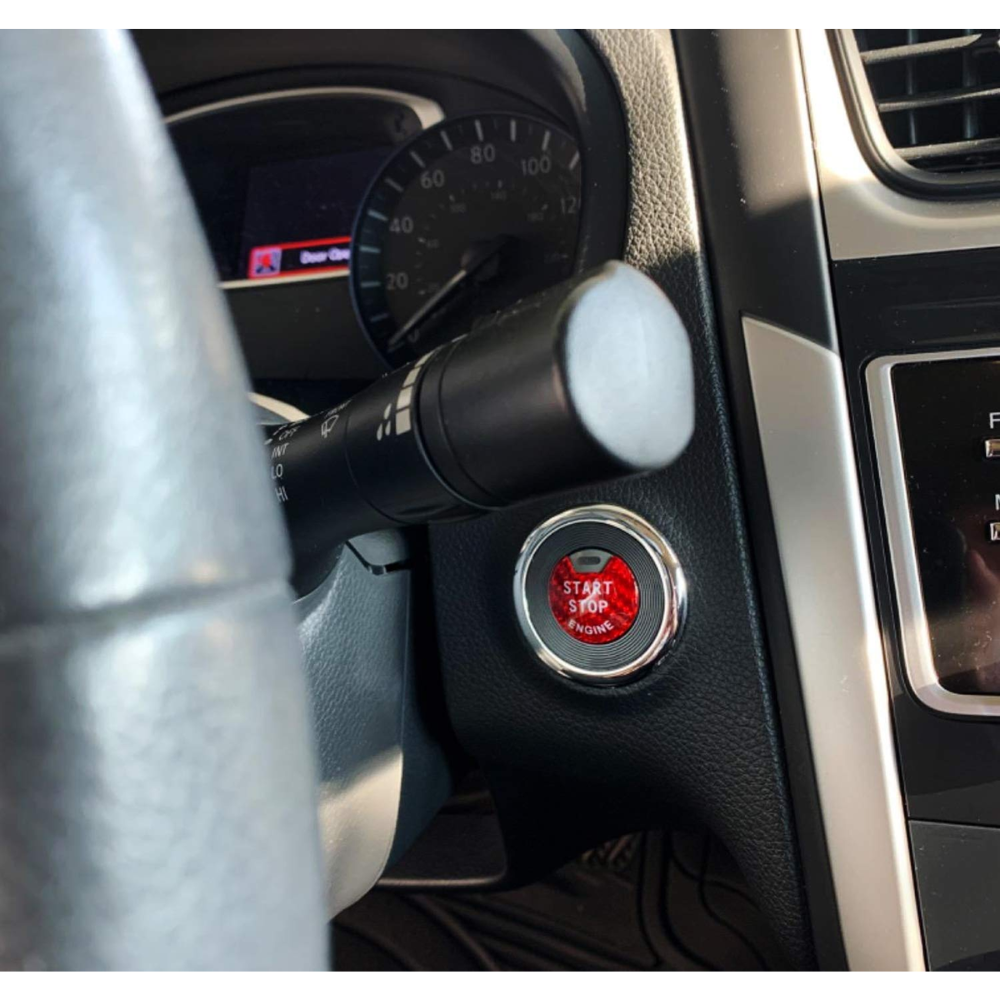 7Cylinder Gloss Red Carbon Fiber Engine Start Stop Button Cover – For Nissan & Infiniti – Red - Image 8