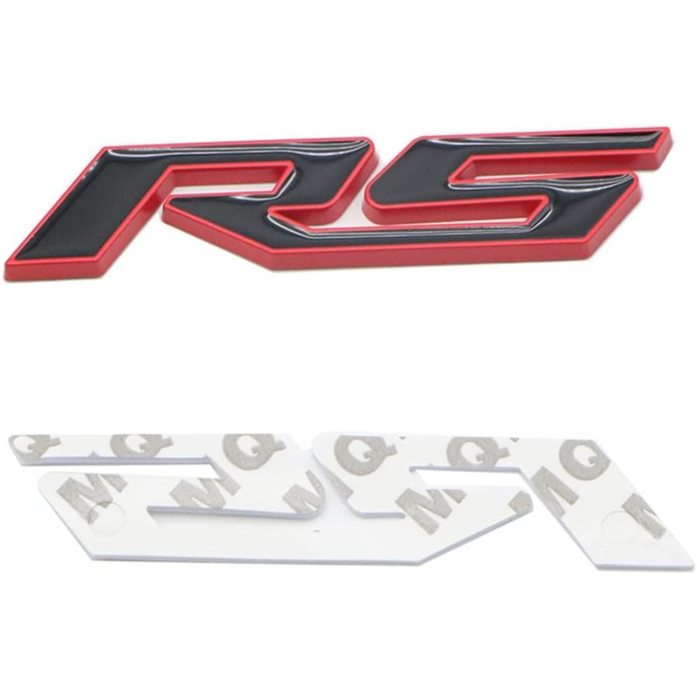 7Cylinder 3D Metal "RS" Emblem Badges – 2-Pack – Red & Black - Image 5
